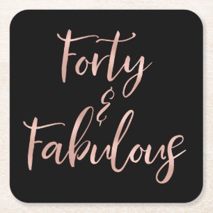 Dessous-de-verre Carré En Papier Forty rose Gold   40 et fabuleux