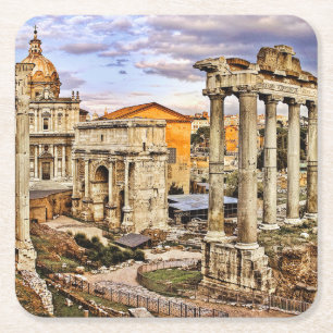 Dessous-de-verre Carré En Papier Forum Romanum par Orarium