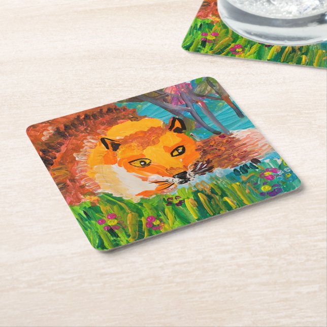 Dessous-de-verre Carré En Papier Foxy (Incliné)