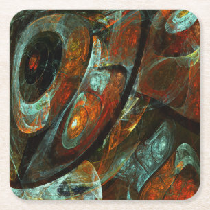 Dessous-de-verre Carré En Papier Fractionner l'art Abstrait