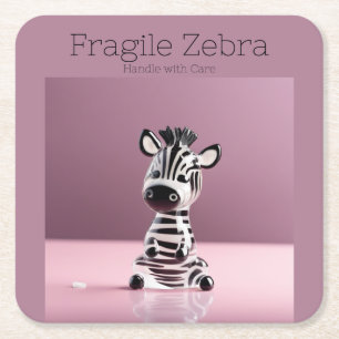 Dessous-de-verre Carré En Papier Fragile Zebra : Manipuler avec soin