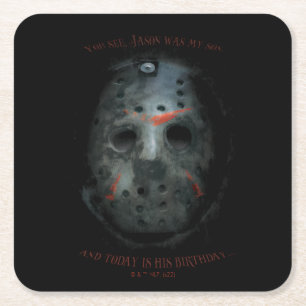 Dessous-de-verre Carré En Papier Freddy contre Jason Devis Jason Mask