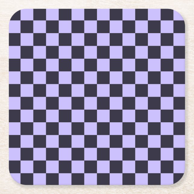 Dessous-de-verre Carré En Papier French lilac checkerboard pattern (Devant)