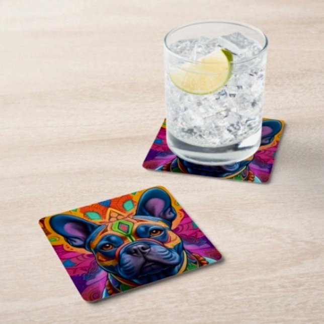 Dessous-de-verre Carré En Papier Frenchie Fun (Créateur téléchargé)