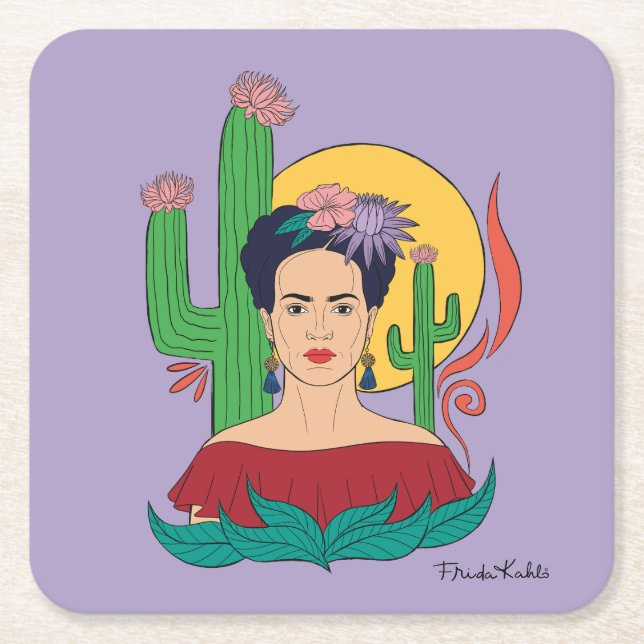 Dessous-de-verre Carré En Papier Frida Kahlo Desert Graphic (Devant)