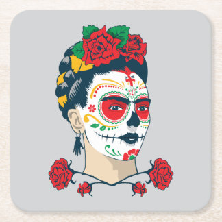 Dessous-de-verre Carré En Papier Frida Kahlo | El Día de los Muertos