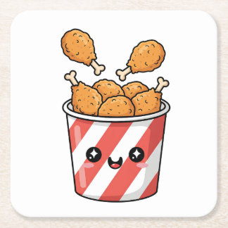 Dessous-de-verre Carré En Papier Fried Chicken Bucket
