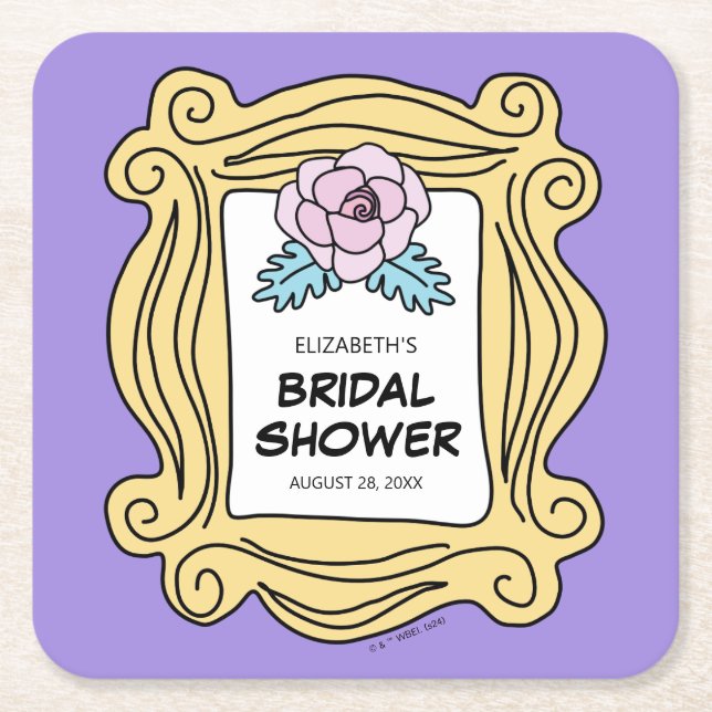 Dessous-de-verre Carré En Papier FRIENDS™ | Celui avec la Garden-Party de Mariée (Devant)