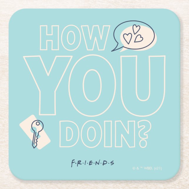 Dessous-de-verre Carré En Papier FRIENDS™ | Comment vas-tu ? (Devant)