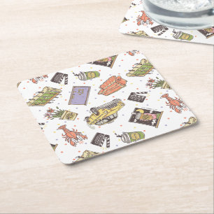 Dessous-de-verre Carré En Papier FRIENDS™   Motif à pois et icônes