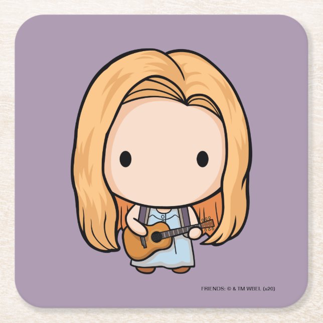 Dessous-de-verre Carré En Papier FRIENDS™ | Phoebe Chibi (Devant)