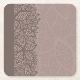 Dessous-de-verre Carré En Papier Frontière et arrière - plan de motif de feuille