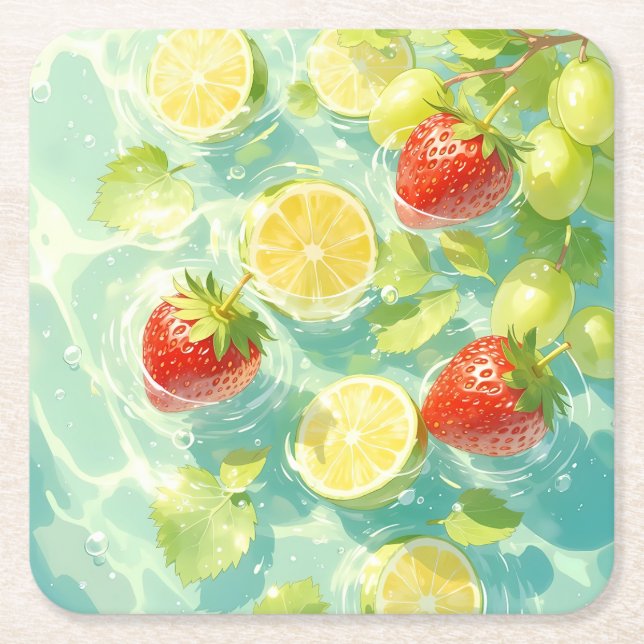 Dessous-de-verre Carré En Papier Fruit (Devant)