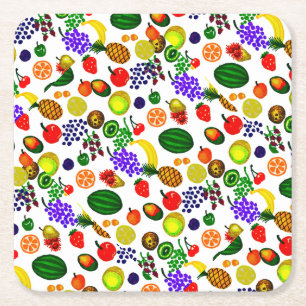 Dessous-de-verre Carré En Papier Fruit à main Motif Medley