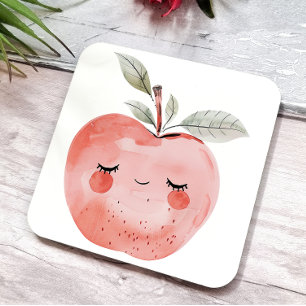 Dessous-de-verre Carré En Papier Fruit adorable à la pomme mignonne