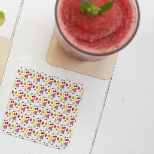 Dessous-de-verre Carré En Papier Fruit Deux-tti Frutti 2e anniversaire