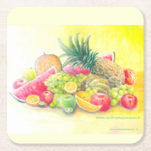 Dessous-de-verre Carré En Papier Fruits heureux