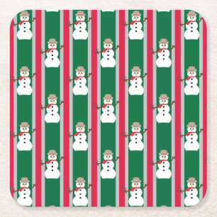 Dessous-de-verre Carré En Papier Fun and Fancy Christmas Snowman inspecteur