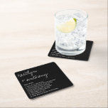 Dessous-de-verre Carré En Papier Fun Facts About The Newlyweds Modern Mariage<br><div class="desc">Célébrez dans le style avec ces dessous de verre mariage modernes et très tendance. Le design est facile à personnaliser avec votre propre libellé et votre famille et vos amis seront ravis de voir ces dessous de verre fabuleux. Les éléments correspondants se trouvent dans la collection.</div>