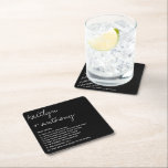 Dessous-de-verre Carré En Papier Fun Facts About The Newlyweds Modern Mariage<br><div class="desc">Célébrez dans le style avec ces dessous de verre mariage modernes et très tendance. Le design est facile à personnaliser avec votre propre libellé et votre famille et vos amis seront ravis de voir ces dessous de verre fabuleux. Les éléments correspondants se trouvent dans la collection.</div>