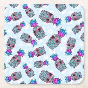 Dessous-de-verre Carré En Papier Fun Tropical Ananas Floral