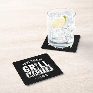 Dessous-de-verre Carré En Papier Funny BBBQ Grill Master Barbecue personnalisé King