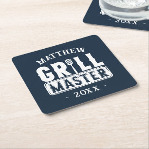 Dessous-de-verre Carré En Papier Funny BBBQ Grill Master Barbecue personnalisé King