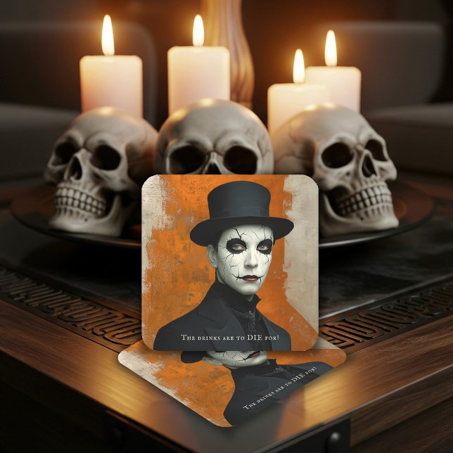 Dessous-de-verre Carré En Papier Funny Drinks to Die For Gothic Halloween (Créateur téléchargé)
