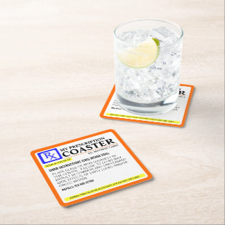 Dessous-de-verre Carré En Papier Funny Étiquette de prescription