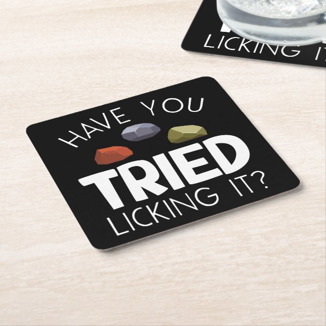 Dessous-de-verre Carré En Papier Funny Geologiste Lapidary Rock Collector Rockhound (Incliné)