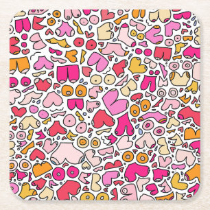 Dessous-de-verre Carré En Papier funny pink