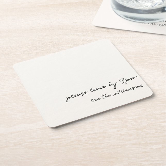 Dessous-de-verre Carré En Papier Funny Quote Introvert Humor Custom Black White (Incliné)