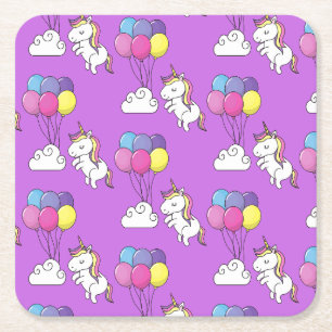 Dessous-de-verre Carré En Papier Funny Unicorn Motif Magic Horse
