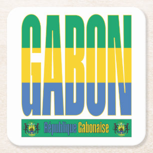 Dessous-de-verre Carré En Papier Gabon - Conception de texte