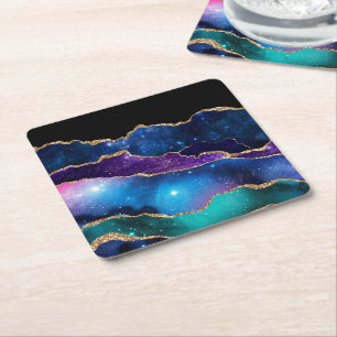 Dessous-de-verre Carré En Papier Galaxy Agate Series Design