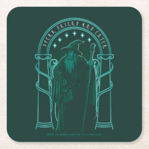 Dessous-de-verre Carré En Papier GANDALF™ "Parle Ami Et Entre" Portes de Durin