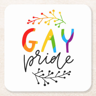 Dessous-de-verre Carré En Papier Gay pride