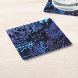 Dessous-de-verre Carré En Papier Geek Sortie carte de circuit électronique Nerd PCB