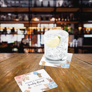 Dessous-de-verre Carré En Papier Genre révéler la fête pampas en peluche ours garço