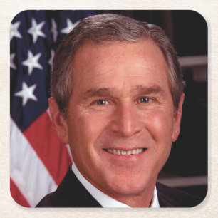 Dessous-de-verre Carré En Papier George Bush 43ème photo du président américain
