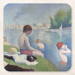 Dessous-de-verre Carré En Papier Georges Seurat - Les Baigneurs à Asnières