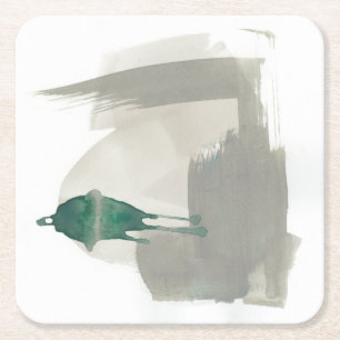 Dessous-de-verre Carré En Papier Gestes terreux - gris et vert