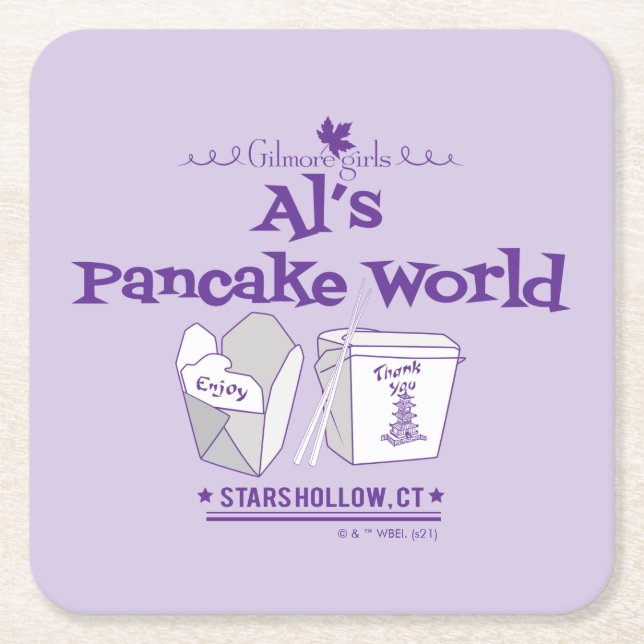 Dessous-de-verre Carré En Papier Gilmore Girls | Al's Pancake World (Devant)