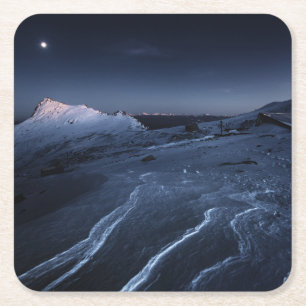 Dessous-de-verre Carré En Papier Glace et neige Plateau Kiso-Komagatake, Alpes ja