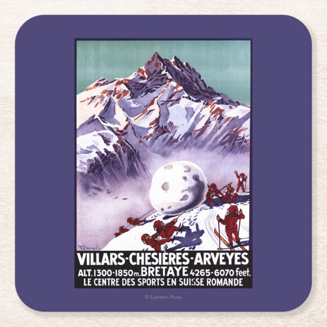 Dessous-de-verre Carré En Papier Gnomes vilains faisant l'affiche géante de (Devant)