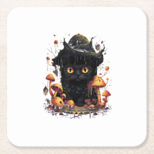 Dessous-de-verre Carré En Papier Goblincore esthétique et Cottagecore sous champign