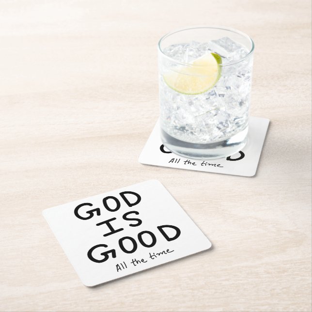 Dessous-de-verre Carré En Papier God is good all the time (En situation)