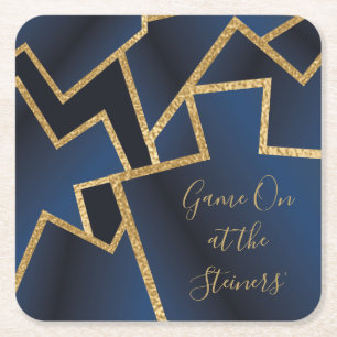 Dessous-de-verre Carré En Papier Gold Blue Dreidles