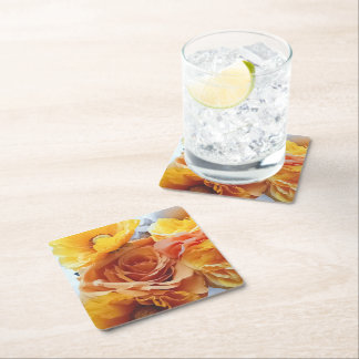 Dessous-de-verre Carré En Papier Golden Hour Bloom Coaster