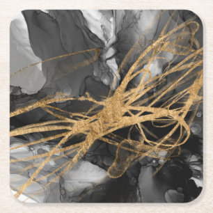 Dessous-de-verre Carré En Papier Golden Vortex I